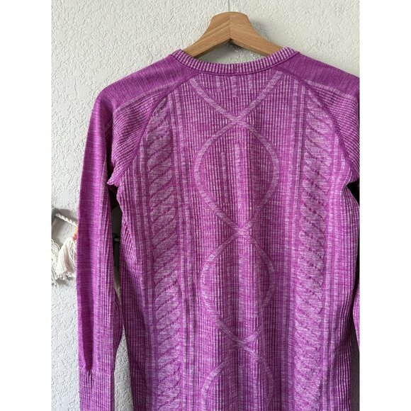 Lululemon Rest Less Ultra Violet Long Sleeve Seamless Top Run On The Go Yoga 4 - Picture 7 of 9